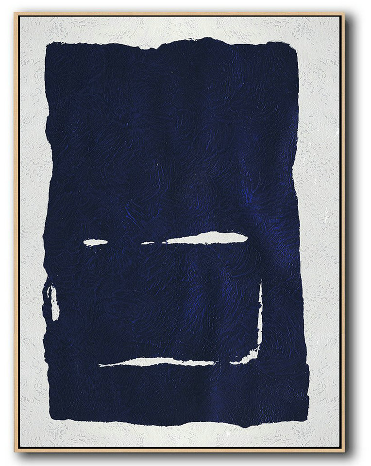 Extra Large Abstract Painting On Canvas,Buy Hand Painted Navy Blue Abstract Painting Online,Custom Canvas Wall Art